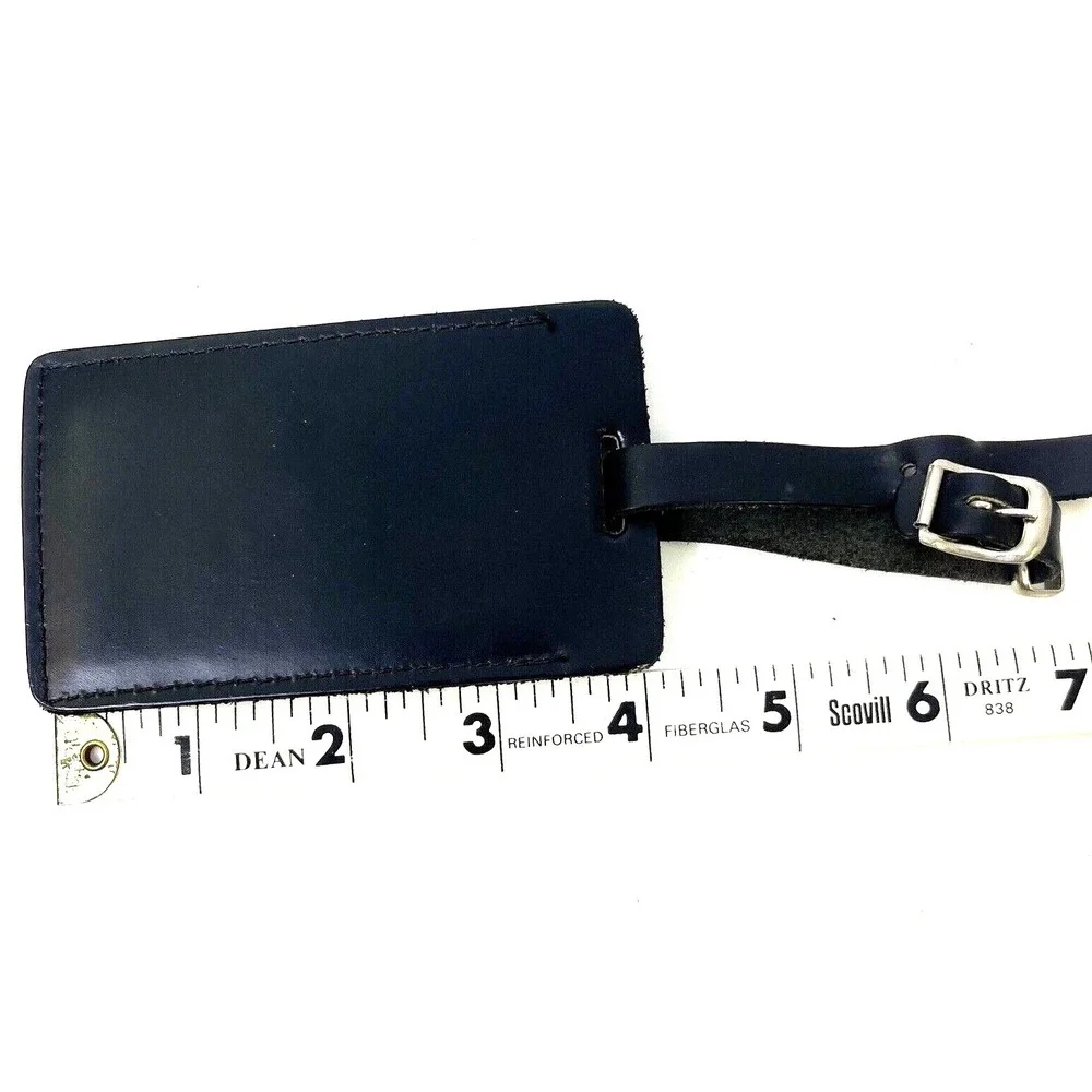 Black Leather Luggage Tag with Buckle SBC‎ Logo